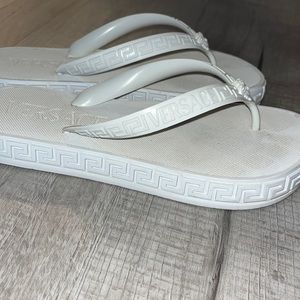 Versace Greca Sandals Rubber Flip Flops white size 39